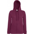 Fruit of the Loom | Lady-Fit LW Hooded Sweat Jacket | Burgundy