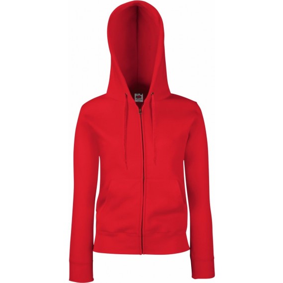 Fruit of the Loom | Premium Lady-Fit Hooded Sweat Jacket | Red
