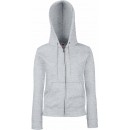 Fruit of the Loom | Premium Lady-Fit Hooded Sweat Jacket | Heather Grey