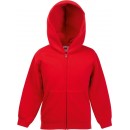 Fruit of the Loom | Classic Kids Hooded Sweat Jacket | Red